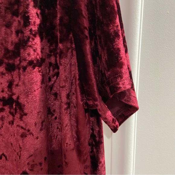 NWOT Crushed Velvet Amaryllis Short Sleeve Top, Size 1X - Picture 3 of 5